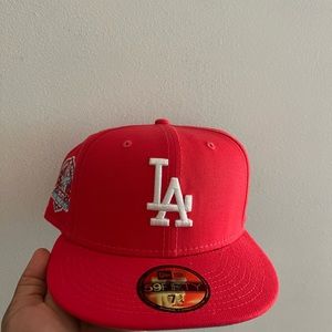 Red Los Angeles Dodgers Fitted Hat